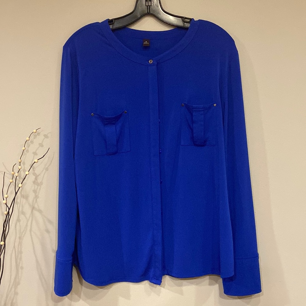 Cobalt Blue Dana Buchman Button up Shirt